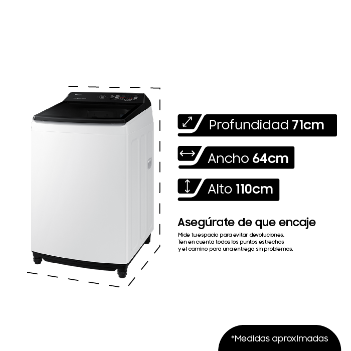 Lavadora Automática Carga Superior 21 Kg WA21CG6746BWAP - imagen 5
