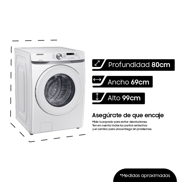 Lavadora Automática Carga Frontal 20 Kg WF20T6000AW/AP Blanco - imagen 12