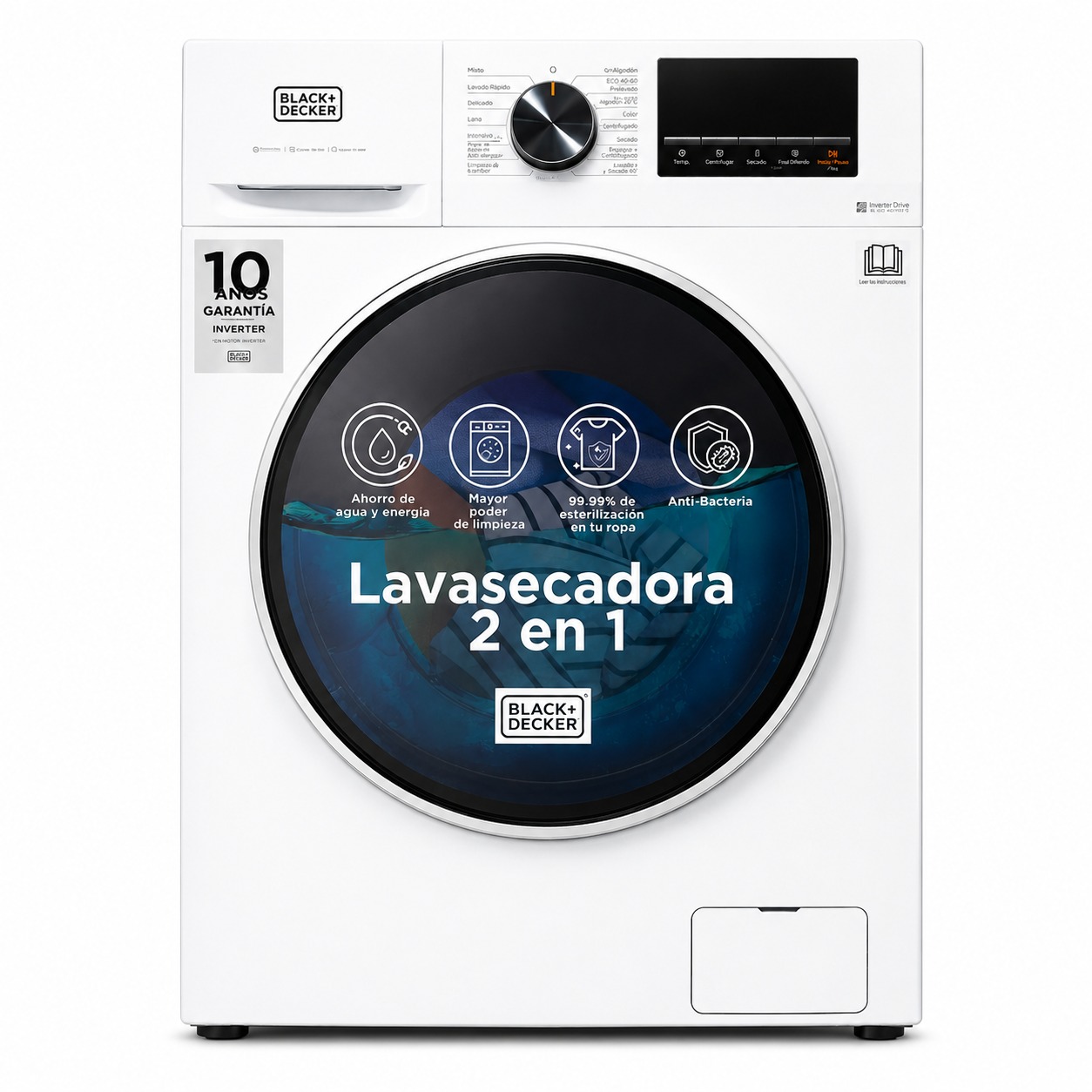 Lavasecadora Black+Decker Carga Frontal 12kg BXWDBH15FL Blanco - imagen 4