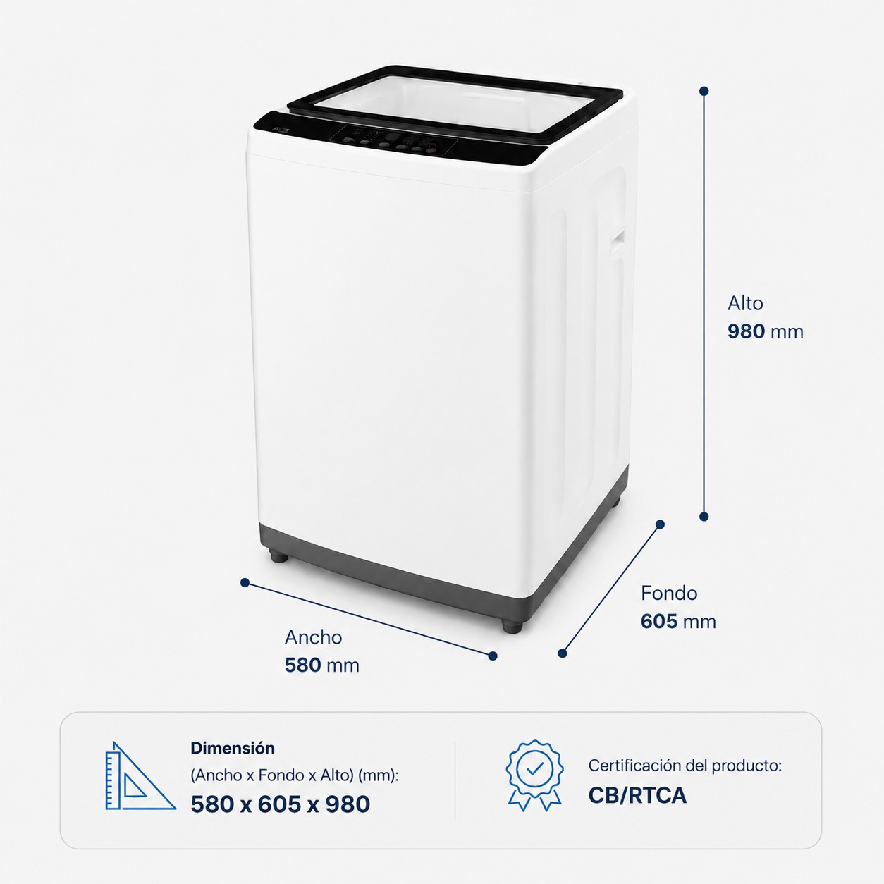 Lavadora Automática Black+Decker® 13 Kg Carga Superior B13 Kg XWABH13TLW Blanca - imagen 6