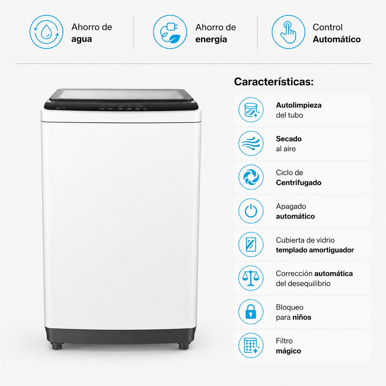 Lavadora Automática Black+Decker® 13 Kg Carga Superior B13 Kg XWABH13TLW Blanca - imagen 7