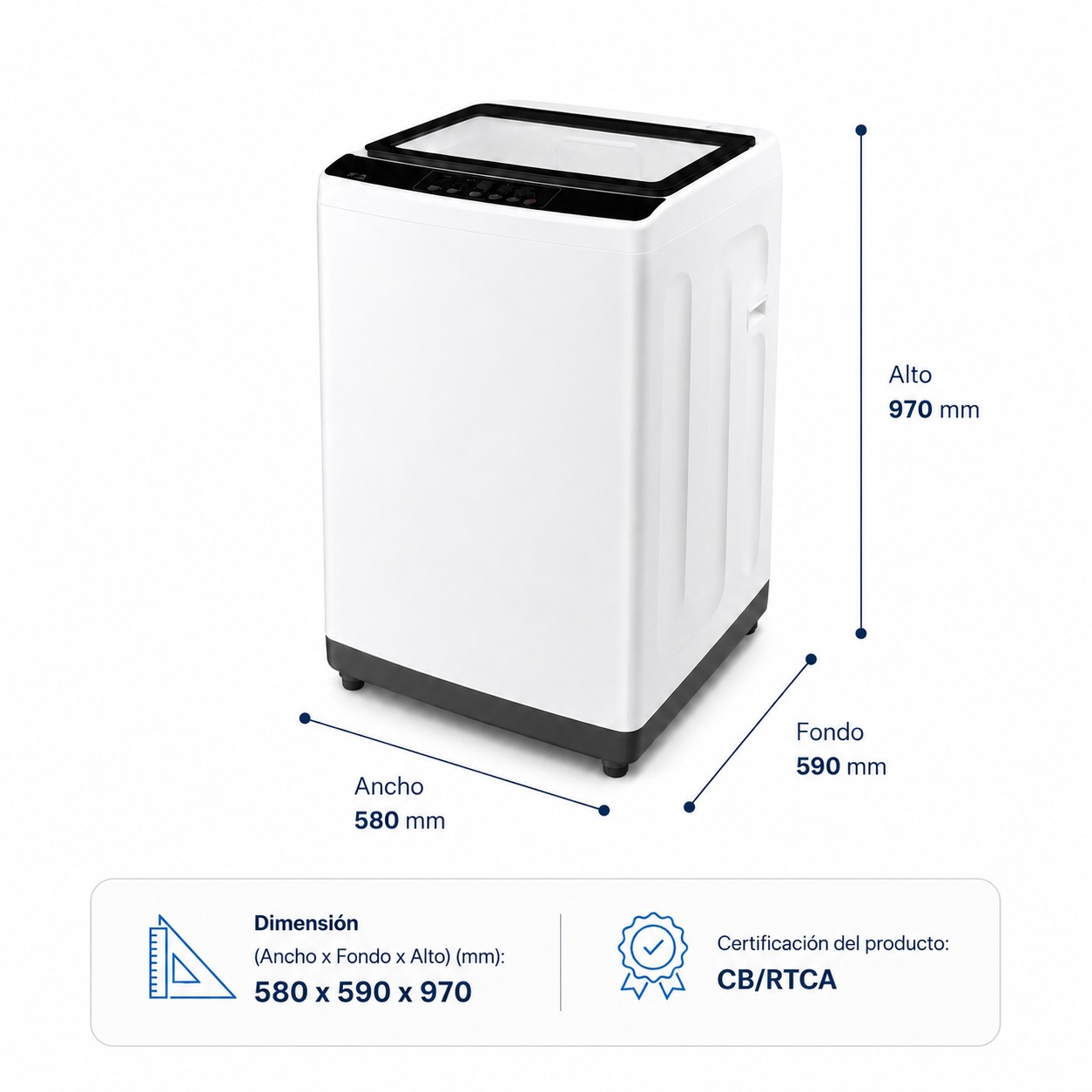 Lavadora Automática Black+Decker® Carga Superior 15 Kg BXWABH15TL Blanco - imagen 5